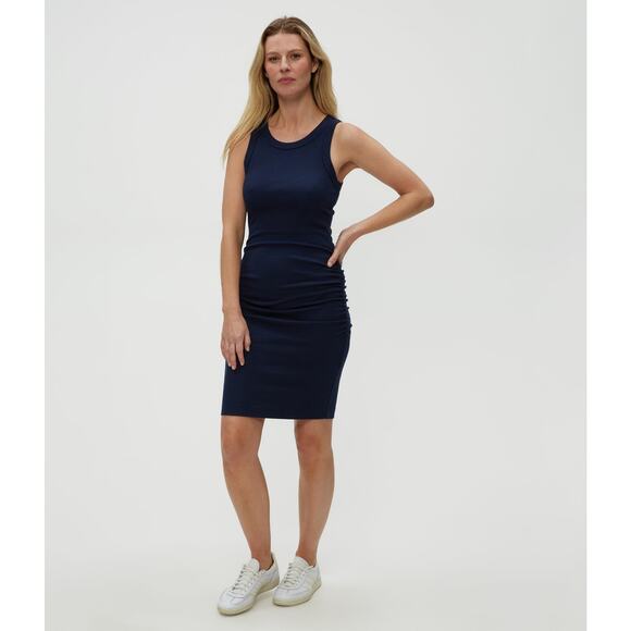 NWOT Michael Stars Demi Ribbed bodycon tank dress nocturnal blue 2557 Medium - Picture 1 of 6